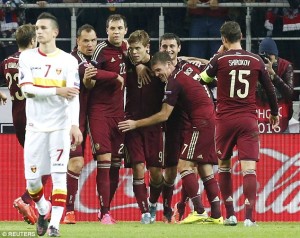Russia - Montenegro 2-0 Esultanza