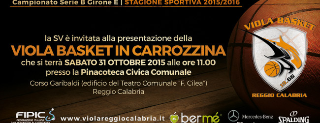 Sabato 31 ottobre presentazione Viola Basket in Carrozzina