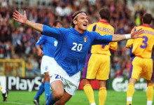 La prima gioia azzurra di una leggenda, Totti esulta sotto la Sud al Granillo [VIDEO]