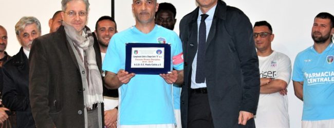 Calcio a 5: la squadra della Casa Circondariale di Paola premiata con la Coppa Disciplina 18/19