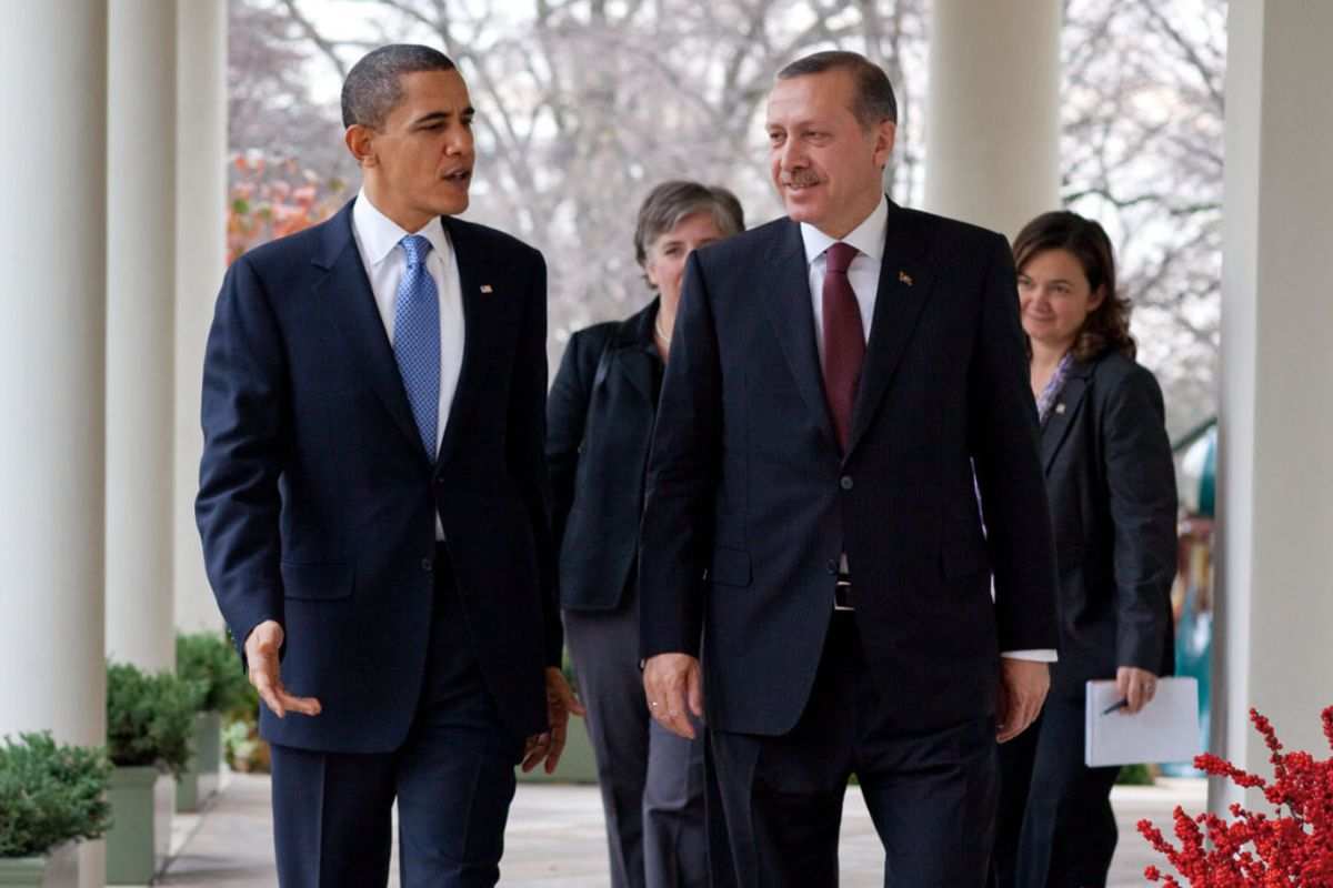 Erdogan insieme all'ex presidente USA Barak Obama