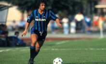 evaristo beccalossi con la maglia dell'inter