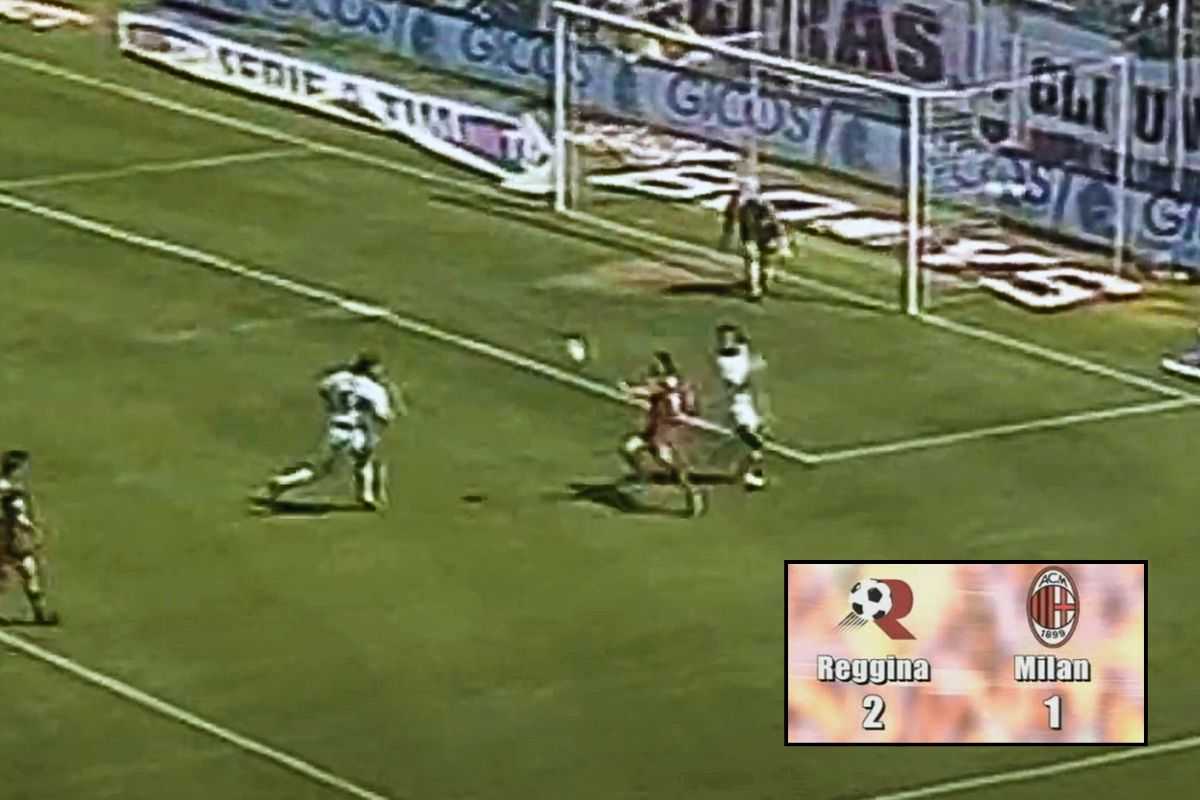 Il gol in rovesciata contro il Milan