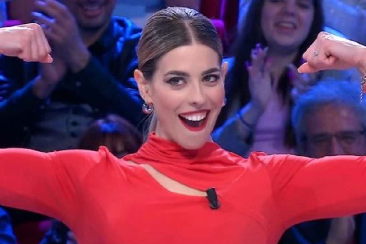 Jessica durante la puntata di Affari Tuoi