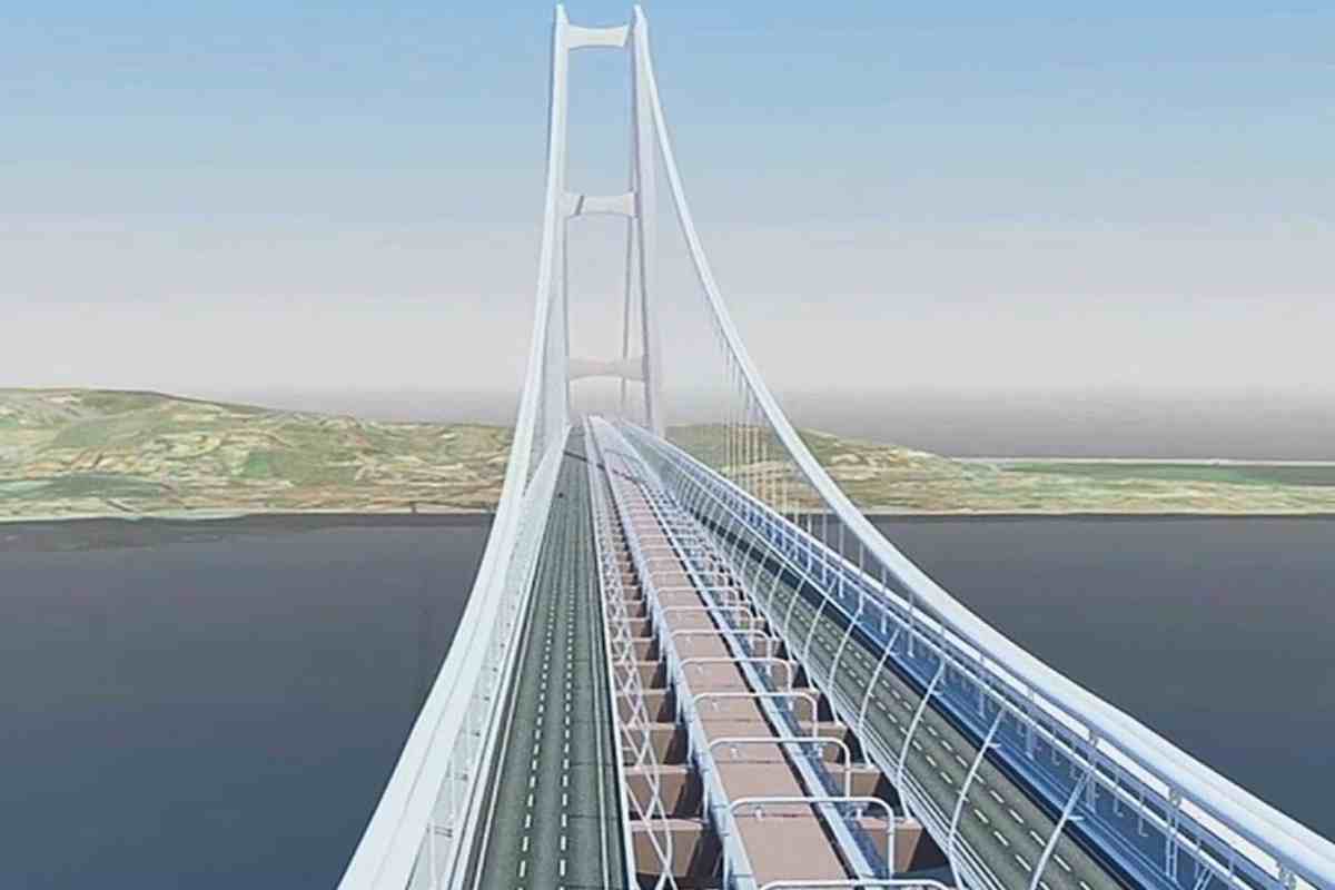 immagini rendering del Ponte sullo Stretto